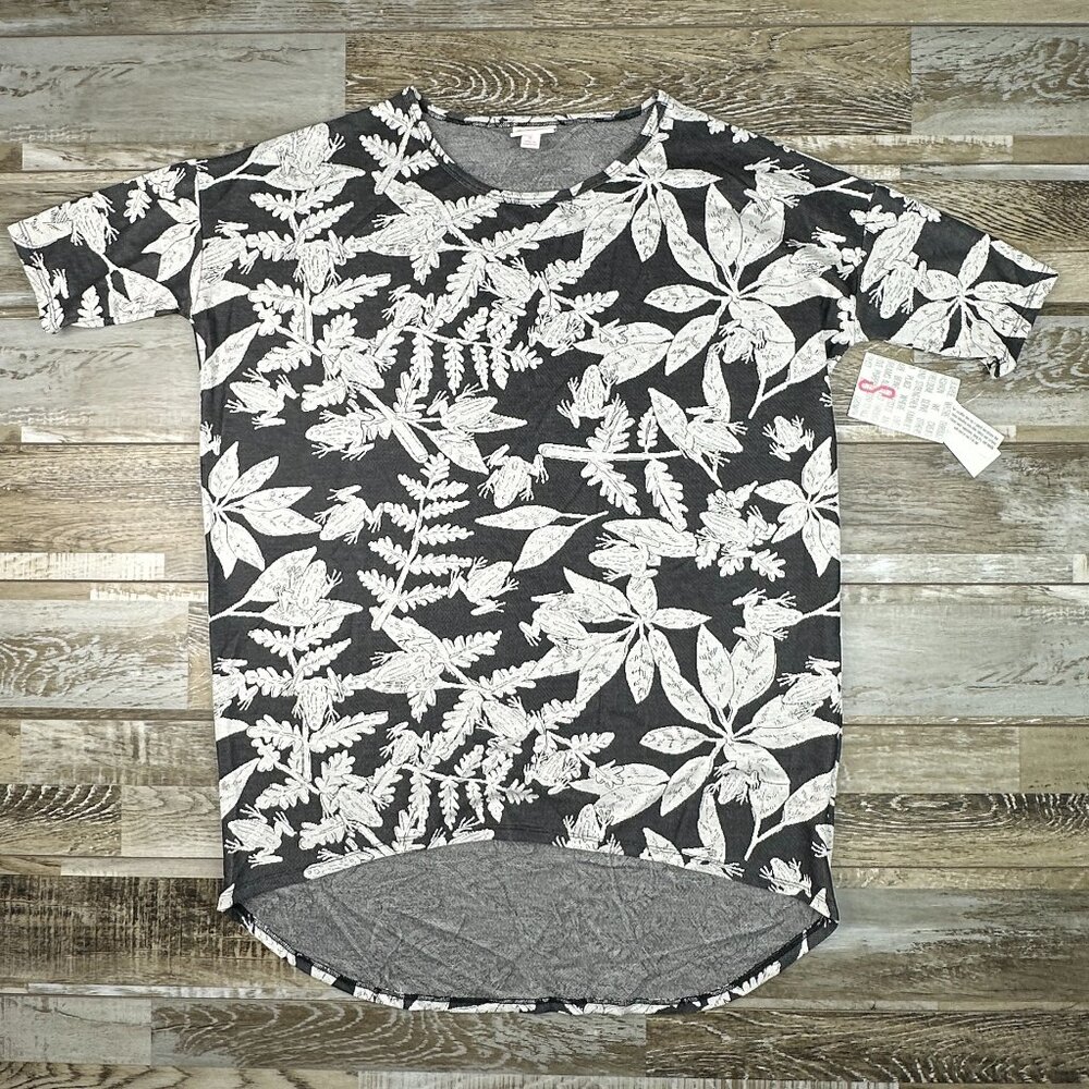 NWT Lularoe Irma top S black white short sleeve
